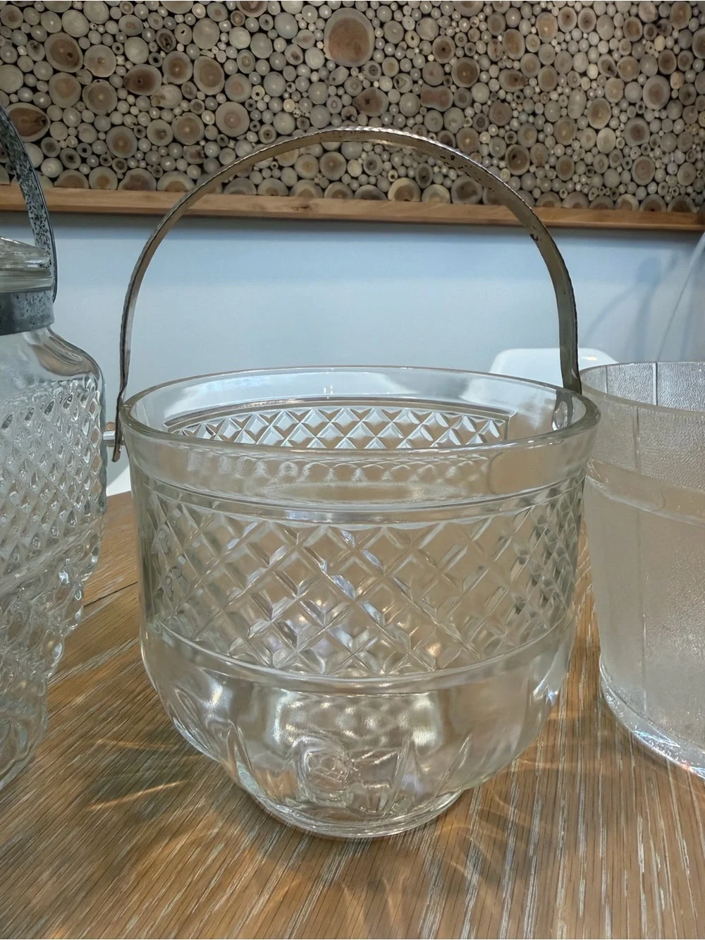 Antique Anchor Hocking Wexford Glass Ice Buckets